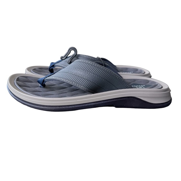 George Men's Thong Sandals Size 10 Gray Comfort Footbed Arch Support - Picture 2 of 6